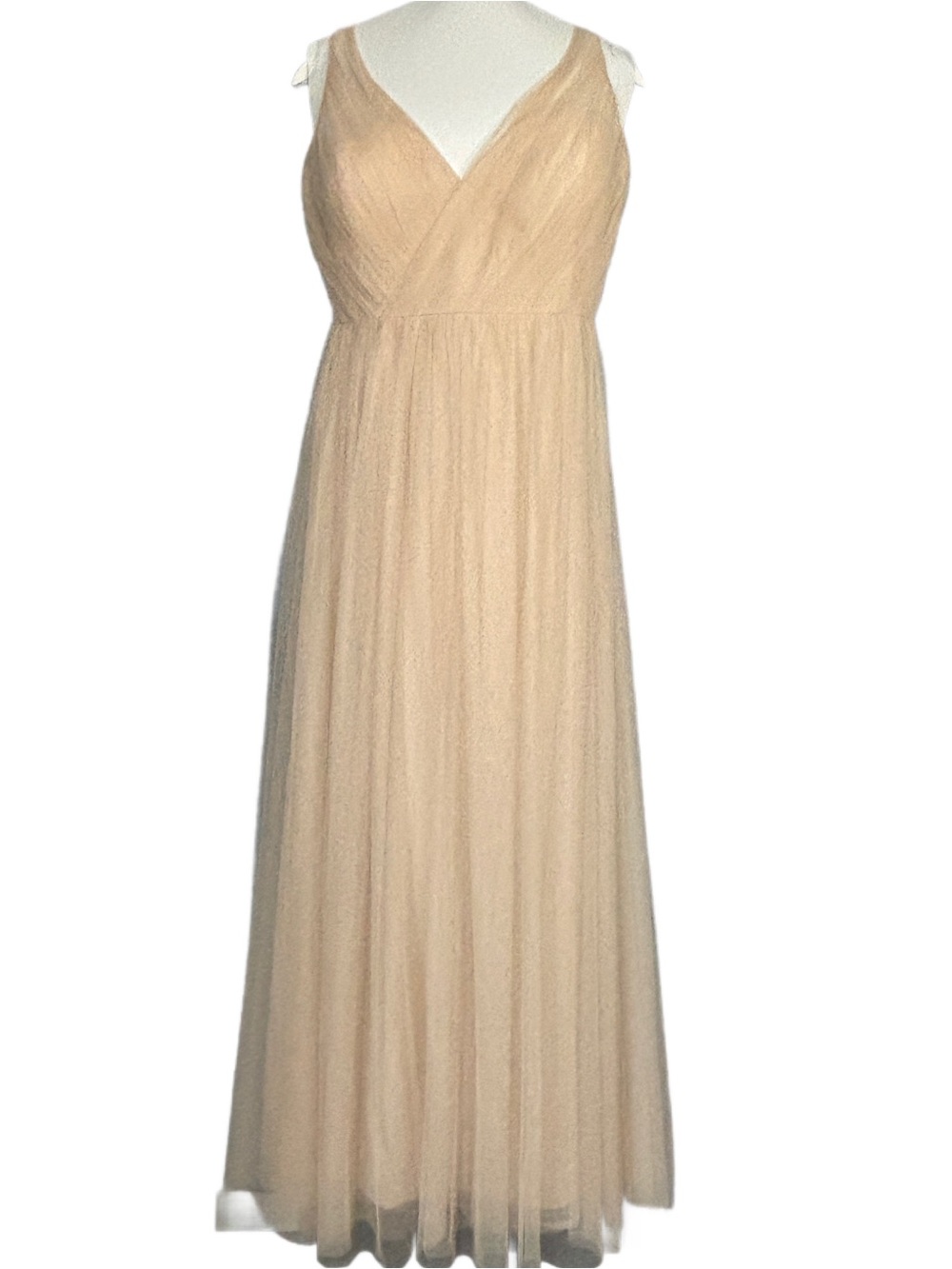 Revelry V-Neck Jamie Tulle Full Length Formal Dress 22 Champagne - Picture 2 of 13